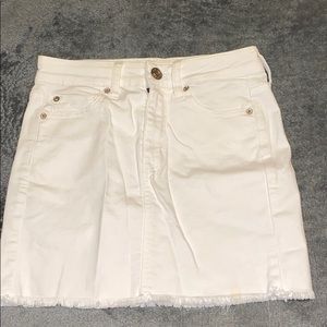 white mini skirt